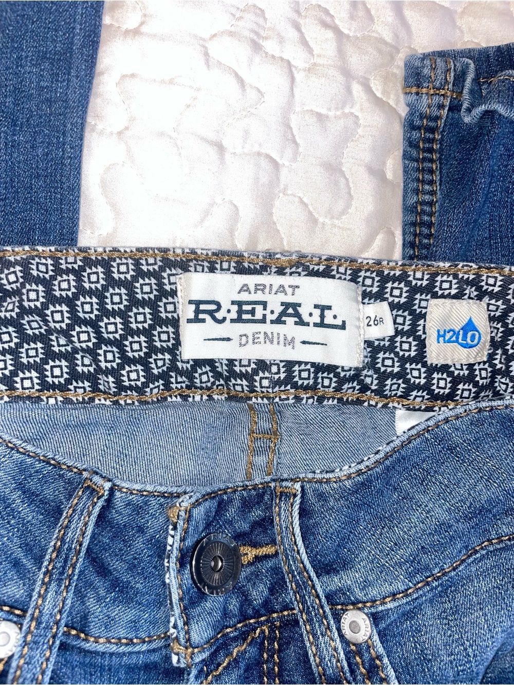 Ariat Blue Embroidered Wide-Leg Jeans - Picture 3 of 4